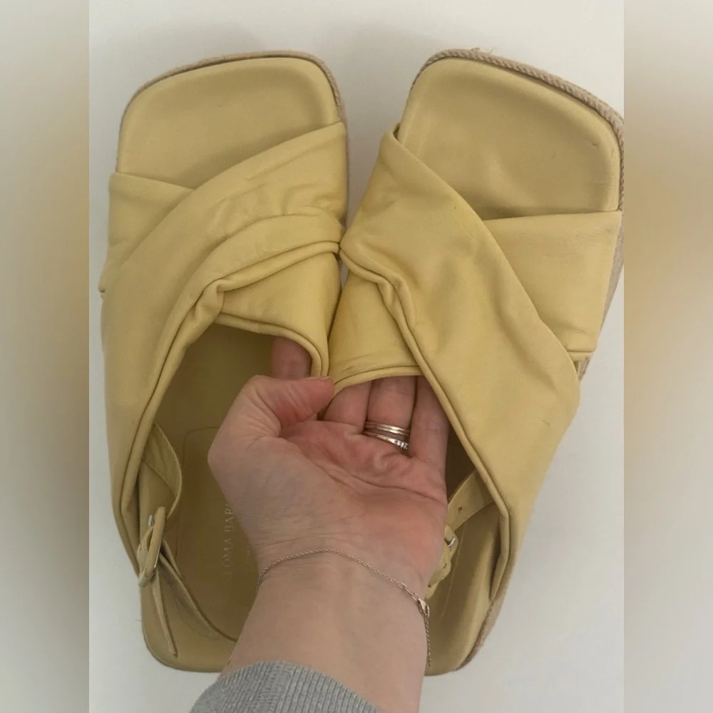 PALOMA BARCELÓ ESPADRILLES Yellow Platform Espadrille Slingback Sandal - Sz 9